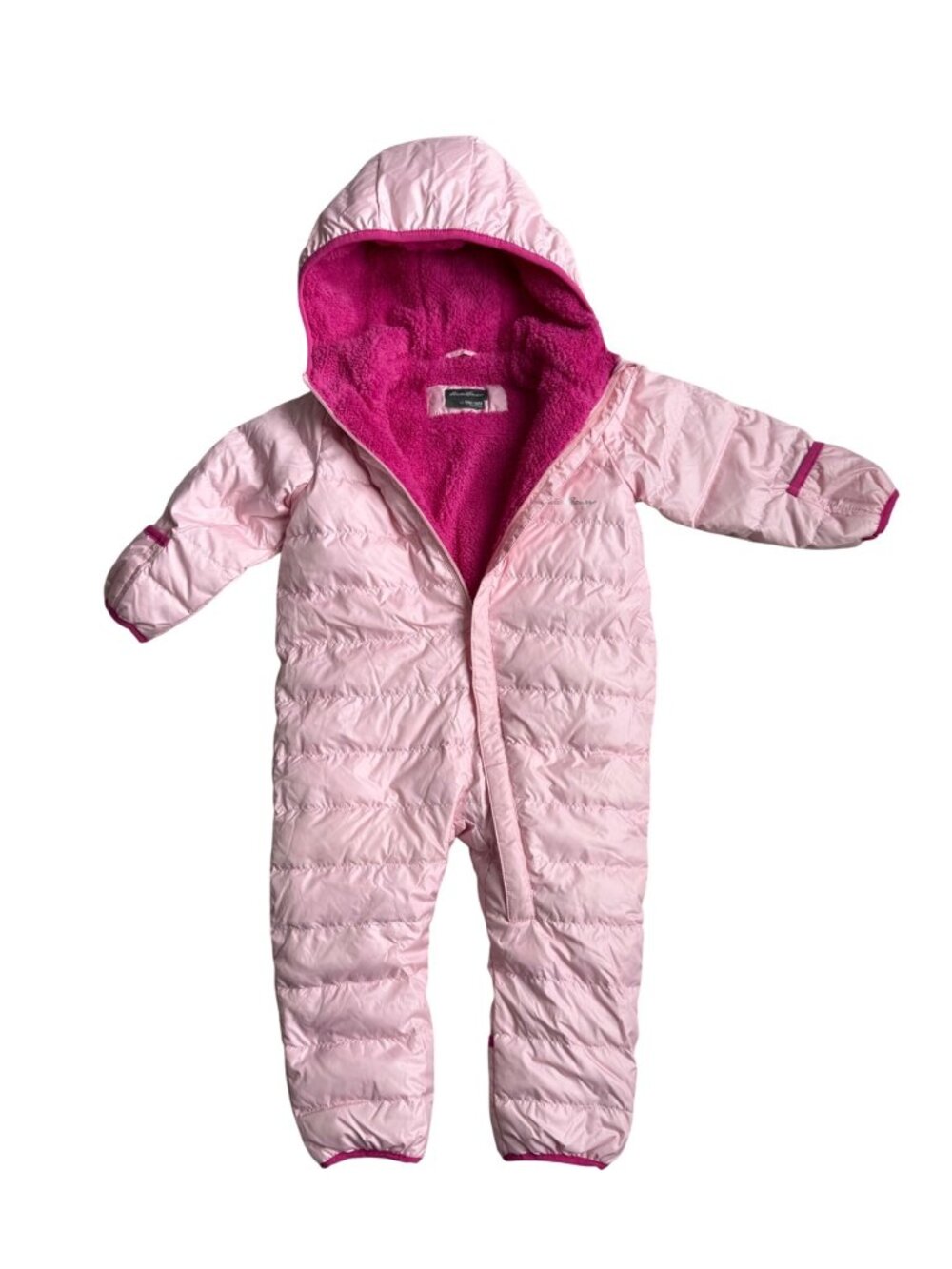 Eddie Bauer Infant Snow Suit Girls Size Down Puffer Bunting Size 12-18m
